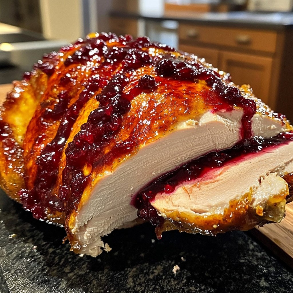 Roasted Turkey with Cranberry Glaze