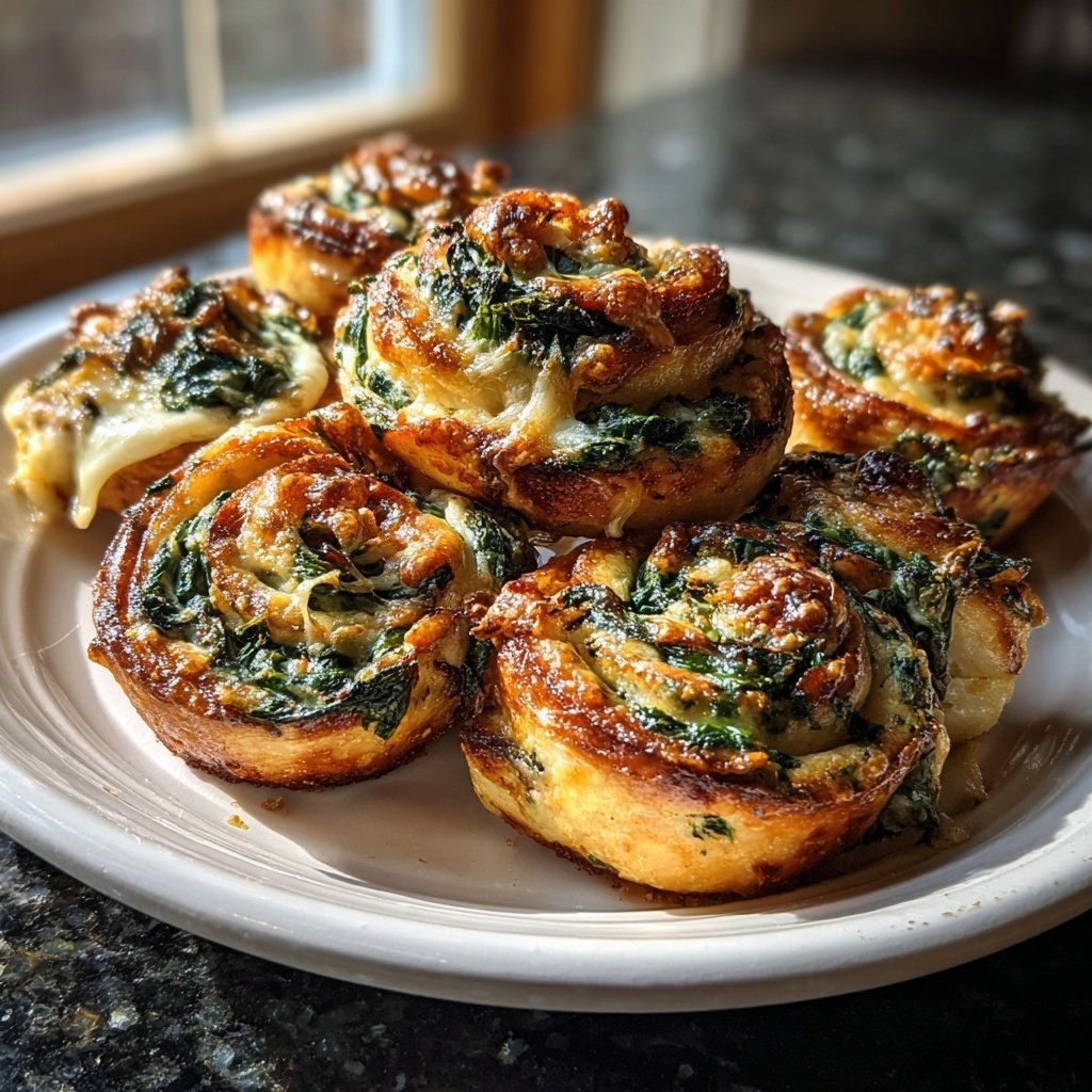 Super Bowl Appetizer Baked Spinach Pinwheels