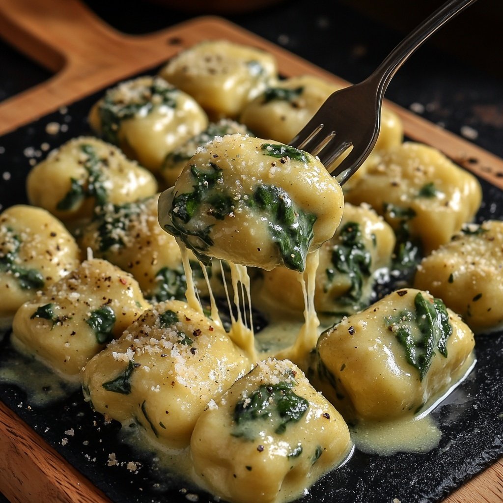 Valentine Dinner Creamy Spinach Gnocchi